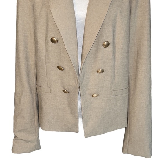 NWT House of Harlow 1960 Khaki Tan Double Breasted Gold Button Blazer - XL - Picture 3 of 10